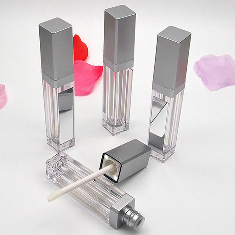 

Квадратные тюбики для блеска для губ объемом 7,5 мл, пустые зеркальные прозрачные контейнеры для косметического бальзама для губ, инструменты для макияжа