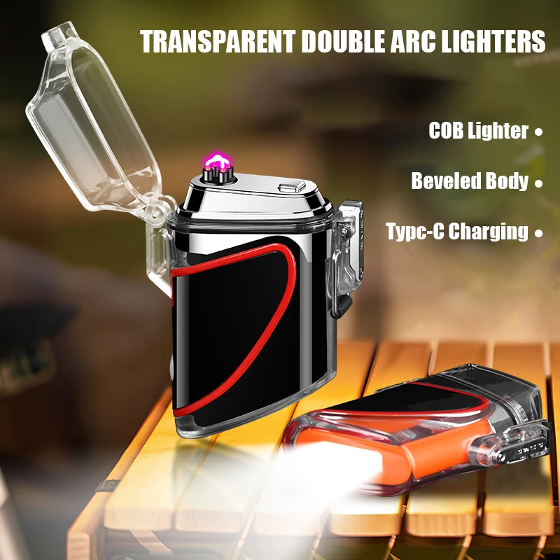 Beveled Illuminator Waterproof Dual Arc Lighter, type-C Charging, Transparent Body, Can Be Carried Around. Ignition Gadget
Beveled Illuminator Waterproof Dual Arc Lighter, type-C Charging, Transparent Body, Can Be Carried Around. Ignition Gadget