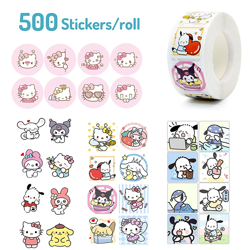 Наклейки Sanrio 500 шт./рулон, милая Мелодия Hello Kitty, Kuromi Cinnamoroll наклейки-граффити, детская игрушка, украшение, подарок для девочки
Наклейки Sanrio 500 шт./рулон, милая Мелодия Hello Kitty, Kuromi Cinnamoroll наклейки-граффити, детская игрушка, украшение, подарок для девочки