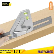 Multifunctional Woodworking Level Triangle Angle Measurment Ruler Stainless Steel Protractor Carpenter Tools Level Protractor
Multifunctional Woodworking Level Triangle Angle Measurment Ruler Stainless Steel Protractor Carpenter Tools Level Protractor