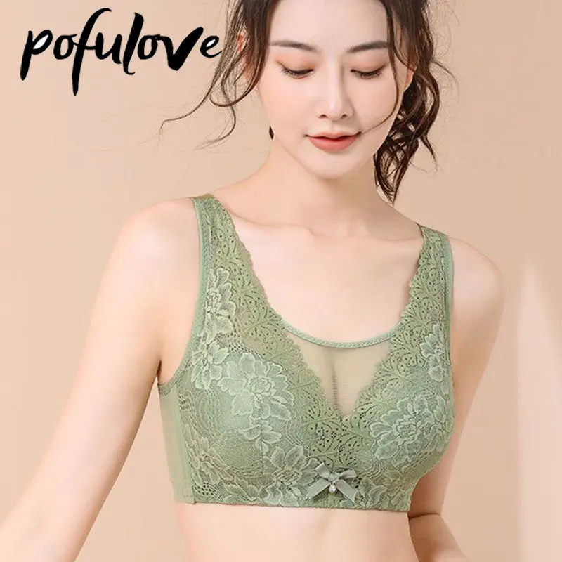 

Women's Thin Bra with No Steel Ring Gathered To Prevent Sagging and Close The Secondary Breast Large Size Bra Wholesale