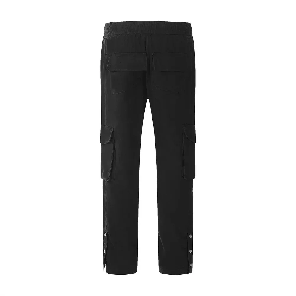 

Hip Hop Cargo Pants Mens Streetwear Multi Pockets Overalls Straight Baggy Trousers Harajuku Fashion Casual Pants Black