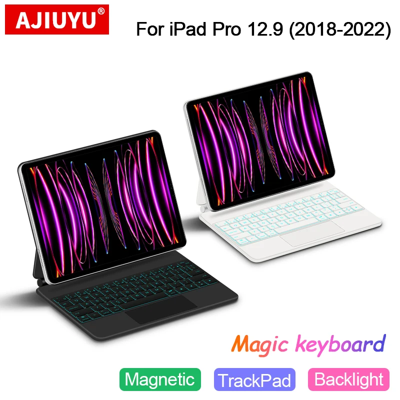 

Magic Keyboard For iPad Pro 12.9 inch M2 2022 2021 2020 2018 3rd 4th 5th 6th Gen Smart Cover Case Backlight TouchPad Keyboard