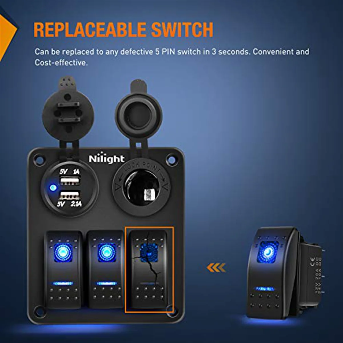 5-контактный штатив, 20A/12V 10A/24V, переключатель для яхты 5P для грузовиков, лодок, автомобилей и мотоциклов, 6 шт.
5-контактный штатив, 20A/12V 10A/24V, переключатель для яхты 5P для грузовиков, лодок, автомобилей и мотоциклов, 6 шт.