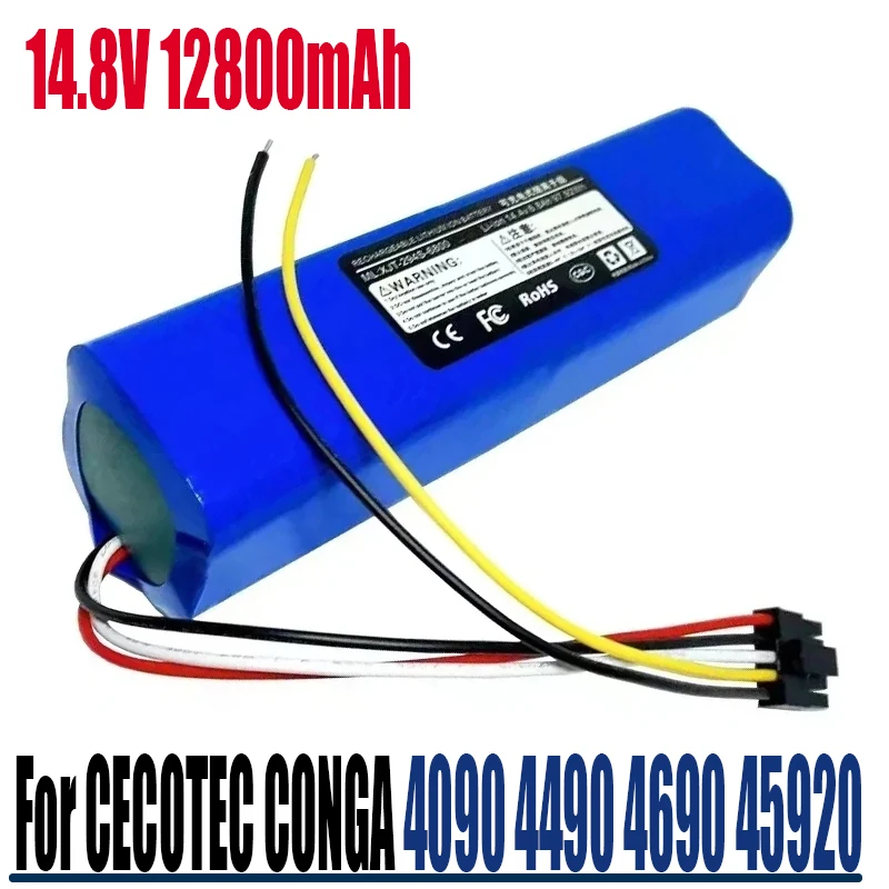 

14.8V 12800mAh 100% New CECOTEC CONGA 4090 4490 4690 4590 Mopping Robot Battery Pack Netease Intelligent Manufacturing NIT Model