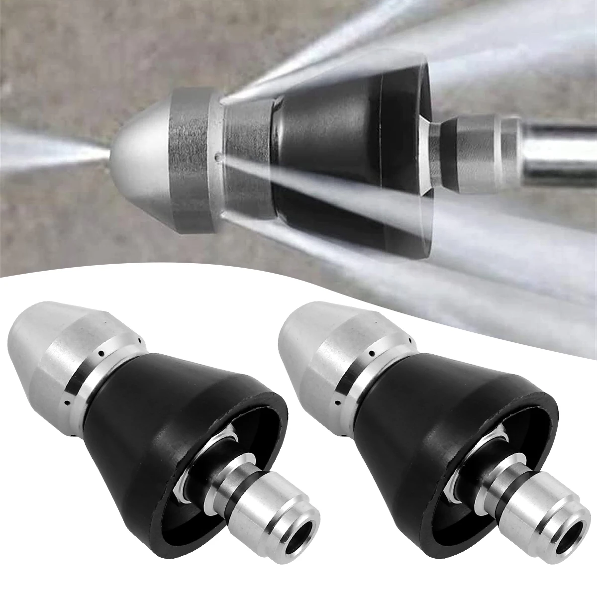 2Pcs Sewer Jetter Nozzle 5000 PSI High Pressure Drain Jetter Hose Nozzle Stainless Steel Drain Cleaner Nozzle Quick Release
2Pcs Sewer Jetter Nozzle 5000 PSI High Pressure Drain Jetter Hose Nozzle Stainless Steel Drain Cleaner Nozzle Quick Release