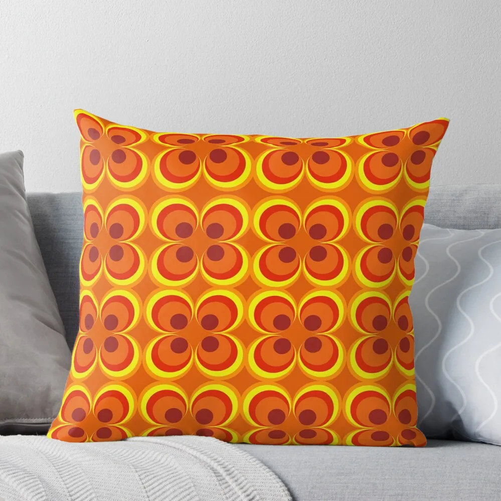 

1970s burnt orange retro design Throw Pillow Pillowcases For Pillows Pillow Covers Decorative New year