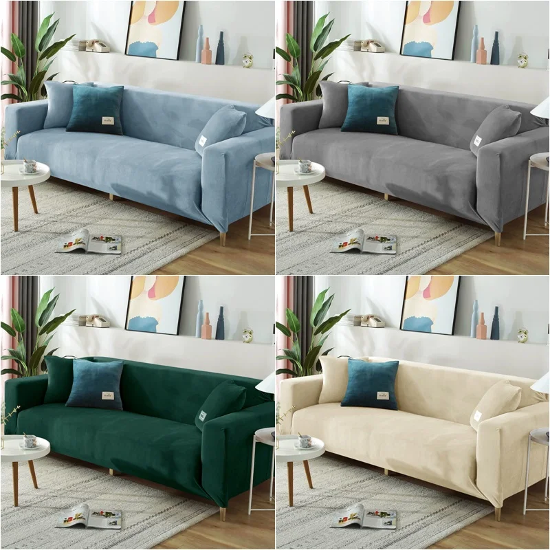 

Velvet Plush Sofa Cover Stretch All-inclusive Sofa Cover for Living Room funda L shape cat scratch ArmChair sofa Couch Cover