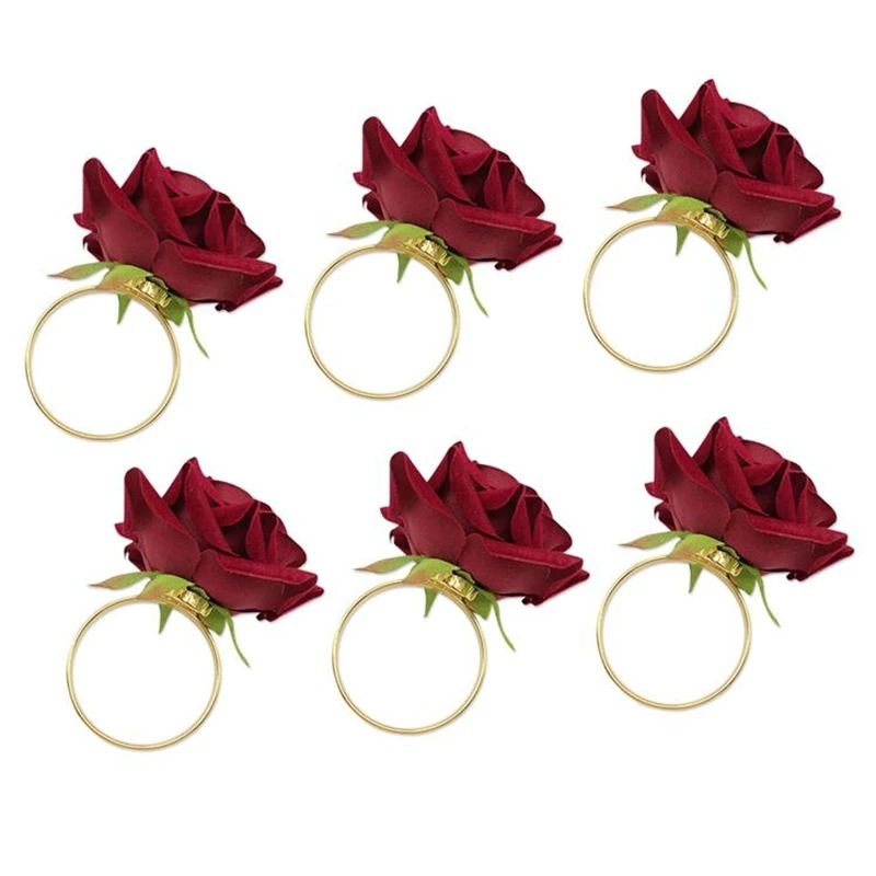 6Pcs/Lot Romantic Rose Napkin Rings Alloy Napkin Buckle Holder for Wedding Receptions Gifts Holiday Banquet Decoration
6Pcs/Lot Romantic Rose Napkin Rings Alloy Napkin Buckle Holder for Wedding Receptions Gifts Holiday Banquet Decoration