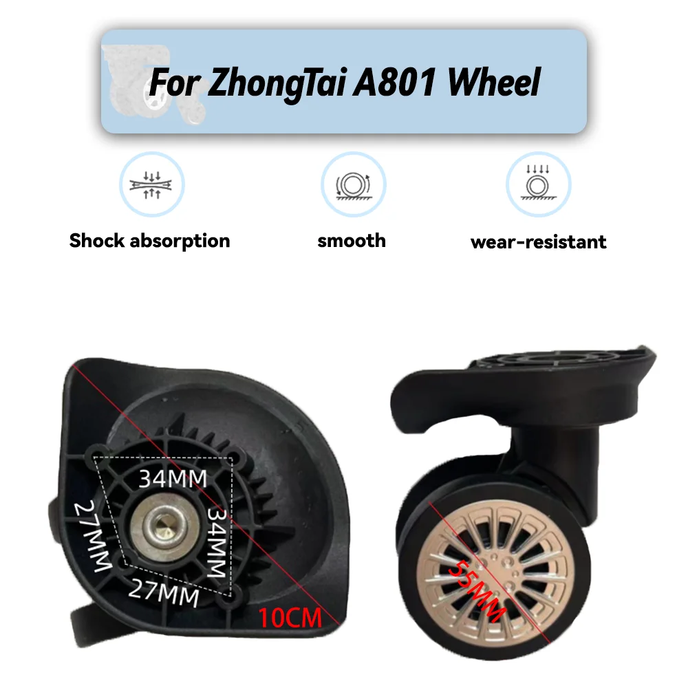 

For ZhongTai A801 Universal Wheel Replacement Suitcase Rotating Smooth Silent Shock Absorbing Wheel Accessories Wheels Casters