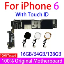 Carte mère 16 go/64 go/128 go originale débloquée pour iphone 6 avec Touch ID=