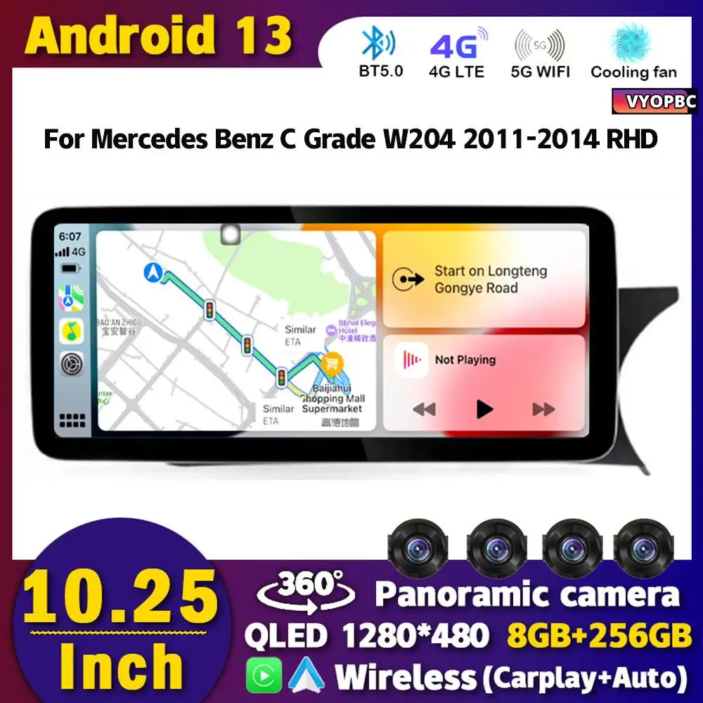 Android 13 Car Radio Multimedia Player 10.25" For Mercedes Benz C GLC Grade W204 W447 RHD NTG4.5 Stereo Wireless Carplay Auto BT
Android 13 Car Radio Multimedia Player 10.25" For Mercedes Benz C GLC Grade W204 W447 RHD NTG4.5 Stereo Wireless Carplay Auto BT