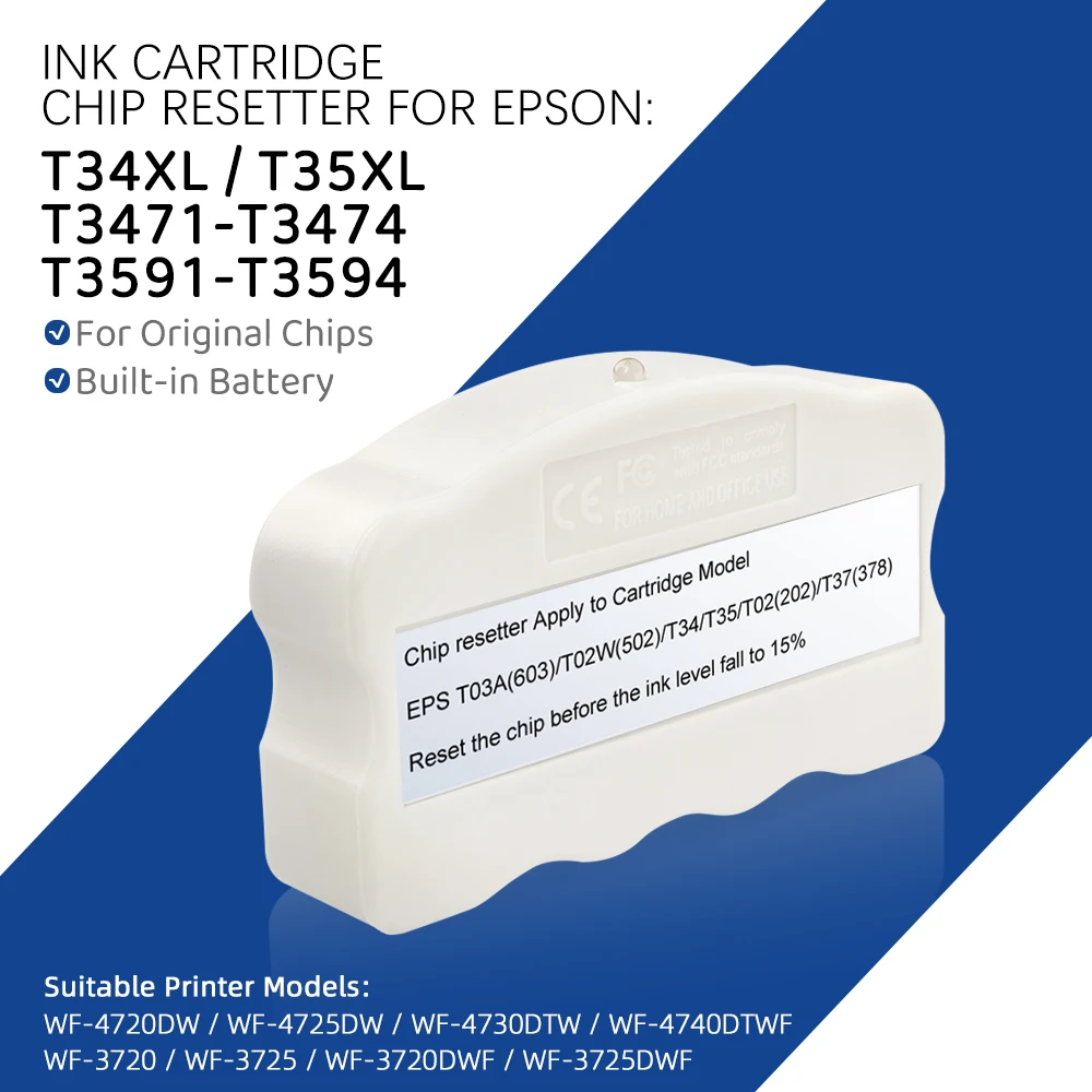 34XL T34XL 35XL T35XL T3471-T3474 T3591-T3594 Ink Cartridge Chip Resetter For WF-3720 WF-3725 WF-4720 WF-4725 WF-4730 WF-4740
34XL T34XL 35XL T35XL T3471-T3474 T3591-T3594 Ink Cartridge Chip Resetter For WF-3720 WF-3725 WF-4720 WF-4725 WF-4730 WF-4740