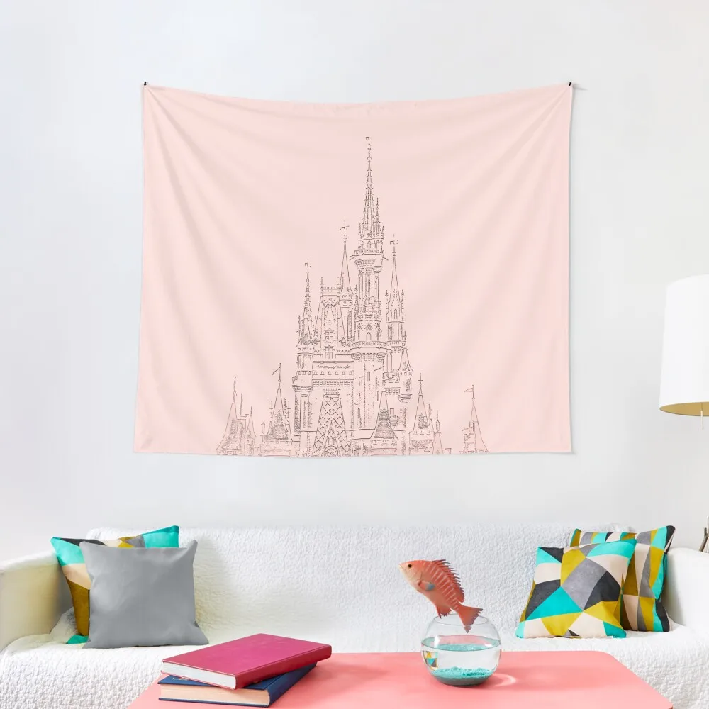 

Rose Gold Magic Castle Carving Tapestry Room Aesthetic Bathroom Decor