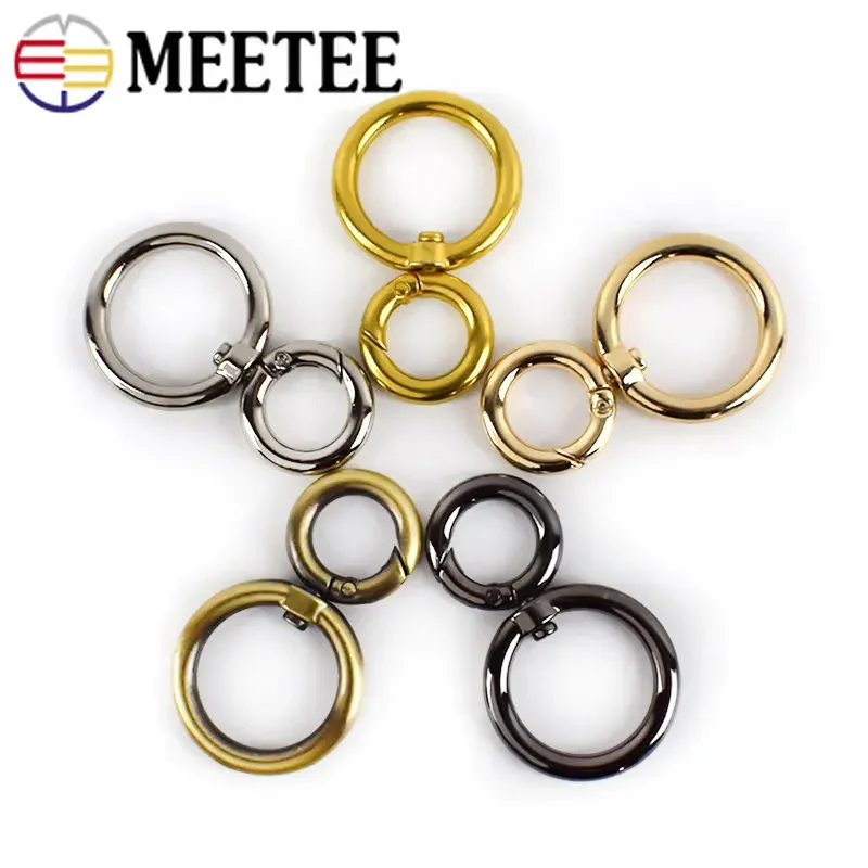 

5/10Pcs Metal Bag Buckles Spring O Ring Snap Clasp Handbag Strap Dog Collar Connector Openable Keychain Clip Hook Accessories