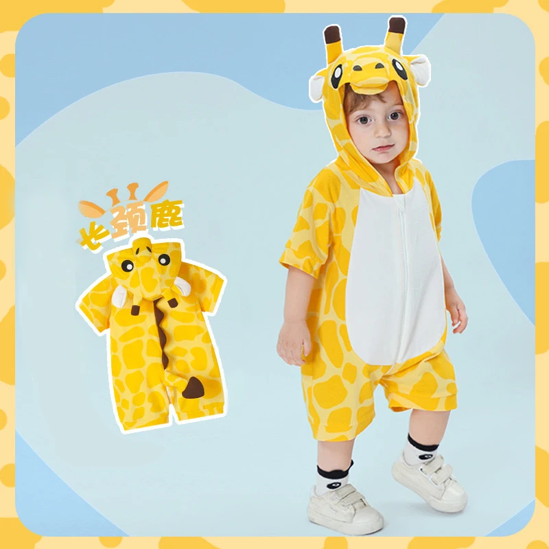 

Baby Onesies Kids Giraffe One-pieces Summer Short Sleeves Jumpsuit For Girls Boys Chirldren Fashion Clothing Set Brithday Gift