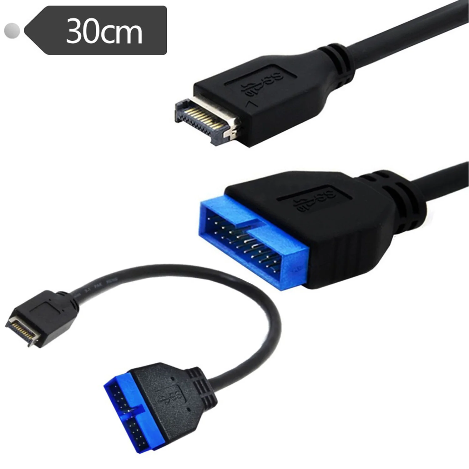 USB 3,1 головка передней панели к USB 3,0 20-контактный разъем Удлинительный кабель для материнской платы ASUS 30 см черный 
USB 3,1 головка передней панели к USB 3,0 20-контактный разъем Удлинительный кабель для материнской платы ASUS 30 см черный