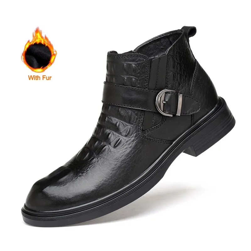 Genuine Leather Men's Casual Boots High Quality Winter Luxury Brand Men Chelsea Business Dress Crocodile Pattern Casual Boot
Genuine Leather Men's Casual Boots High Quality Winter Luxury Brand Men Chelsea Business Dress Crocodile Pattern Casual Boot