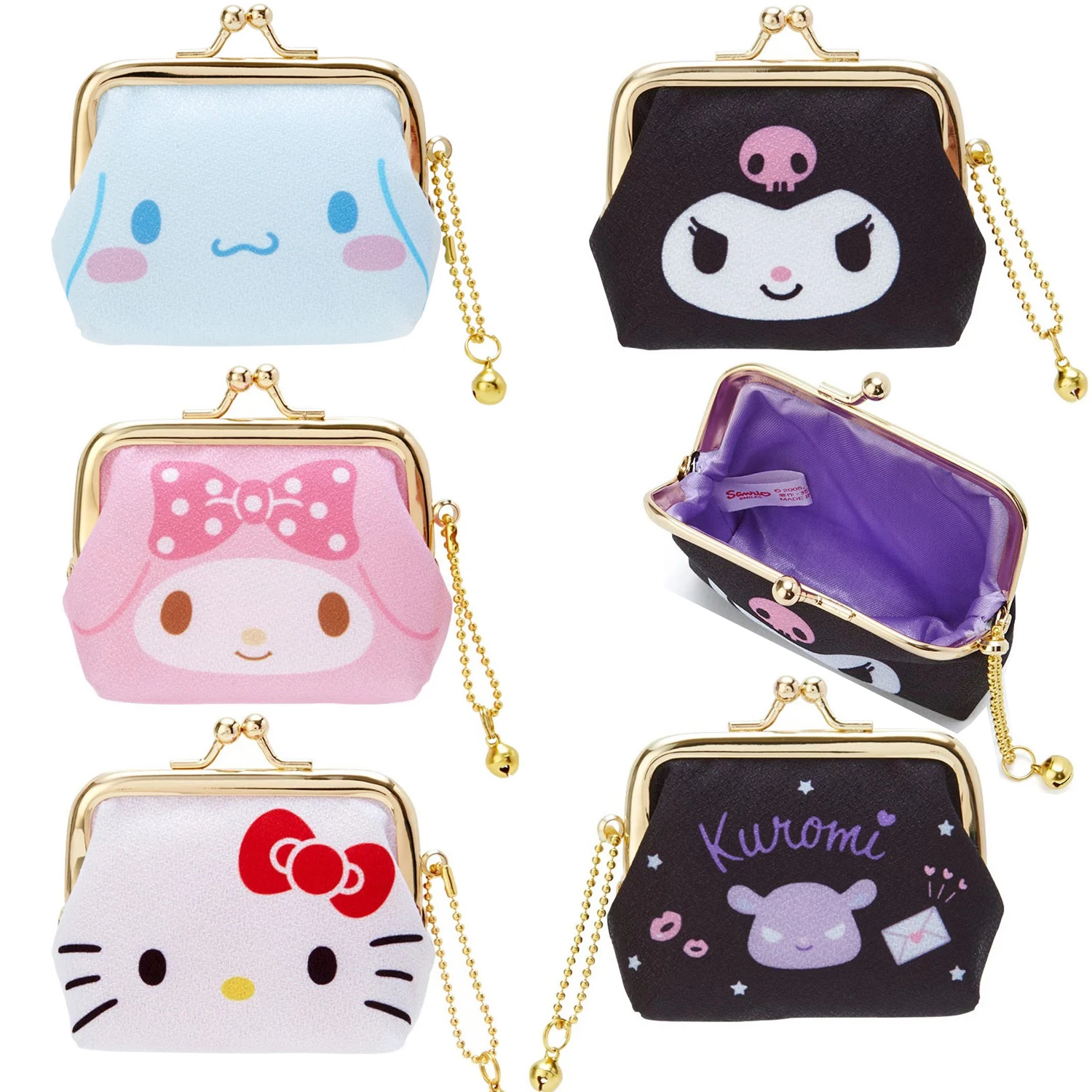 Миниатюрный кошелек Kawaii Sanrios Kuromi My Melody Cinnamonroll KT cat, детский маленький кошелек для девочек, кошелек для монет, карманные сумки, детский подарок
Миниатюрный кошелек Kawaii Sanrios Kuromi My Melody Cinnamonroll KT cat, детский маленький кошелек для девочек, кошелек для монет, карманные сумки, детский подарок