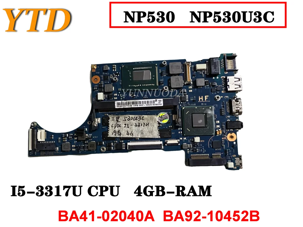 Original For Samsung NP530 NP530U3C NP540U3C laptop motherboard I5-3317U CPU 4GB-RAM BA41-02040A BA92-10452B Tested Good Free
Original For Samsung NP530 NP530U3C NP540U3C laptop motherboard I5-3317U CPU 4GB-RAM BA41-02040A BA92-10452B Tested Good Free