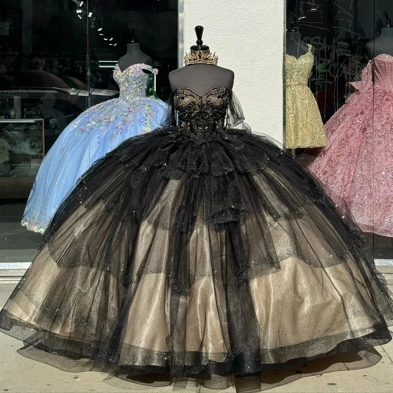Luxury Black Quinceanera Dresses 2024 Beads Crystal Tull Off the Shoulder Ball Gown Vestidos 15 De Quinceañera Sweetheart Sweet
Luxury Black Quinceanera Dresses 2024 Beads Crystal Tull Off the Shoulder Ball Gown Vestidos 15 De Quinceañera Sweetheart Sweet