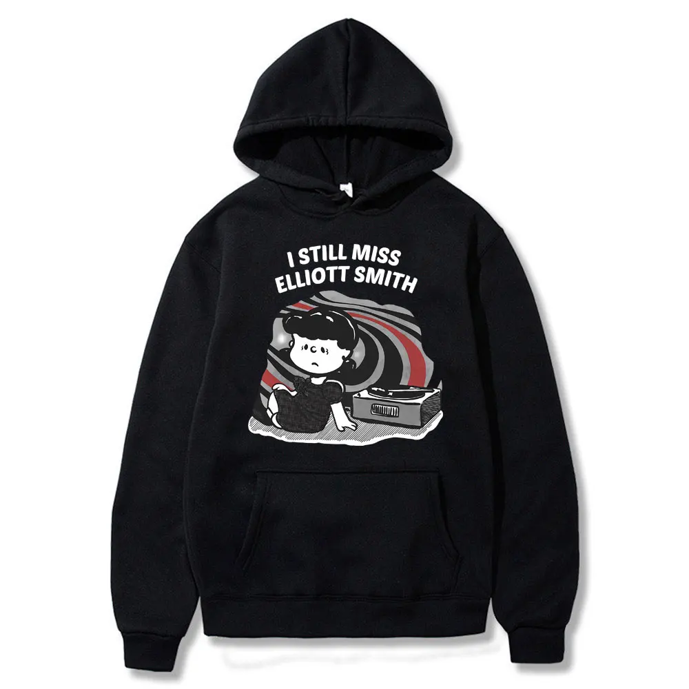 

90s Singer I Still Miss Elliott Smith Figure 8 Graphic Hoodie Male Casual Vintage Sweatshirt Men Women Fleece Oversized Hoodies