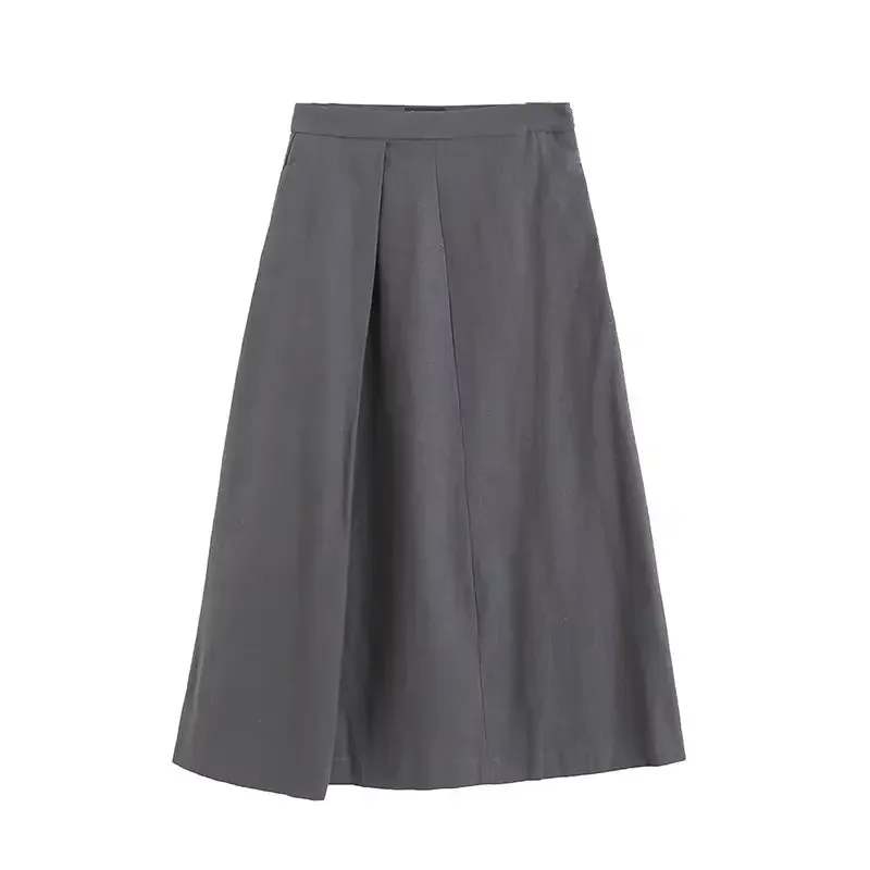 Women's 2023 Chic Temperament Commuter Joker Pleated Design Pocket Midi Skirt Retro High Waist Zipper Female Skirt Mujer
Women's 2023 Chic Temperament Commuter Joker Pleated Design Pocket Midi Skirt Retro High Waist Zipper Female Skirt Mujer