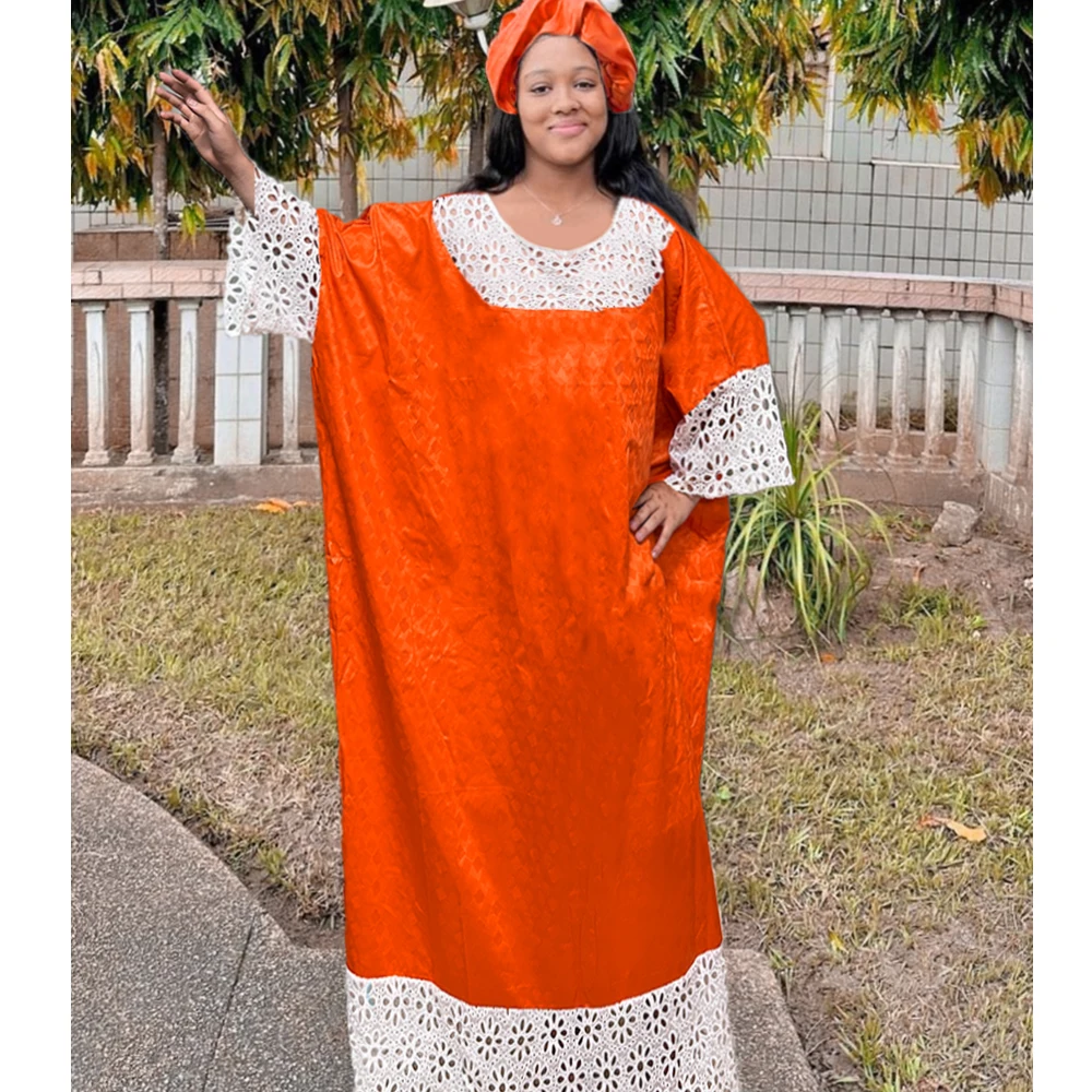 

New Style African Bazin Rich Dress Original Nigerian Basin BouBou Dashiki For Ankara Traditional Wedding Bride Robe Guipure Dres