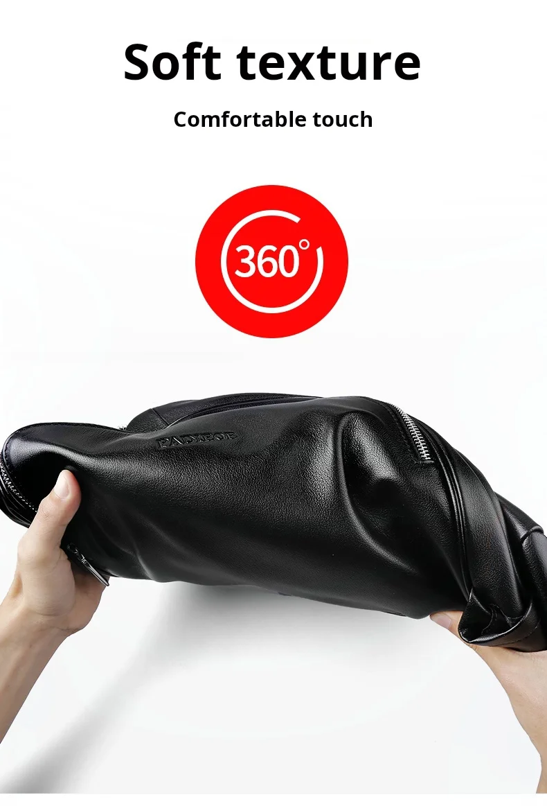 حقيبة ظهر عصرية من جلد البقر الطبيعي، حقيبة كتف مزدوجة فاخرة خفيفة الوزن، حقيبة رجالية أنيقة للأعمال حقيبة ظهر عصرية من جلد البقر الطبيعي، حقيبة كتف مزدوجة فاخرة خفيفة الوزن، حقيبة رجالية أنيقة للأعمال