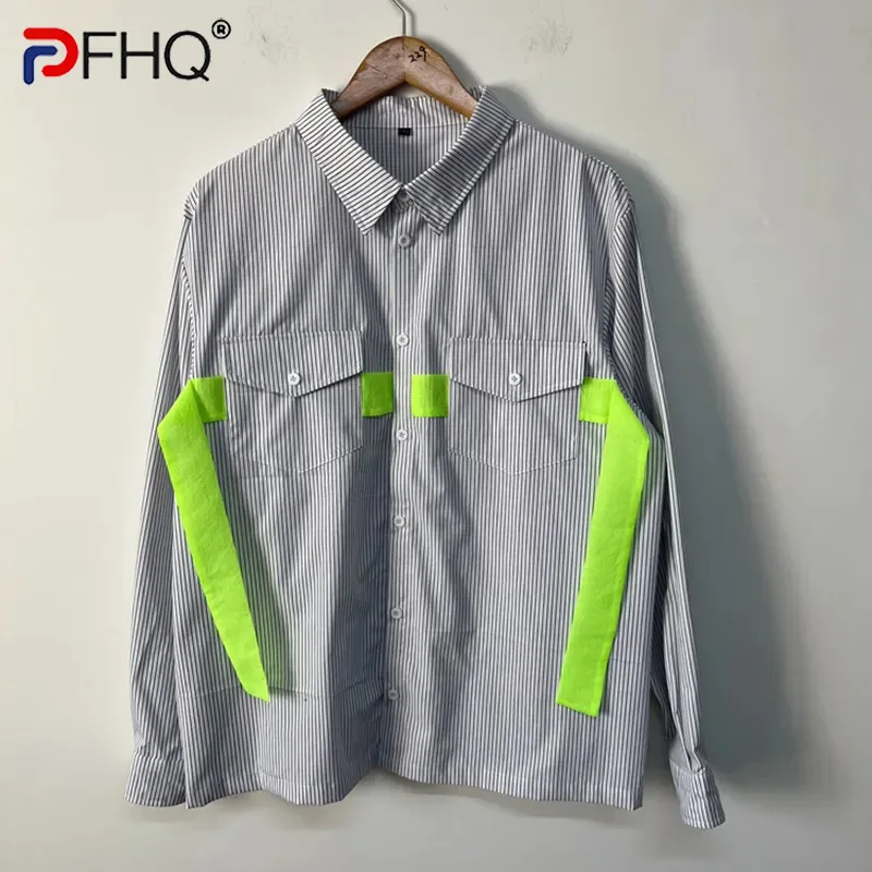 PFHQ Men's Only Fluorescent Decorative Stripes Shirts Refreshing Designer Simple Personality Trend Lapel Breathable Tops 21Z2586
PFHQ Men's Only Fluorescent Decorative Stripes Shirts Refreshing Designer Simple Personality Trend Lapel Breathable Tops 21Z2586