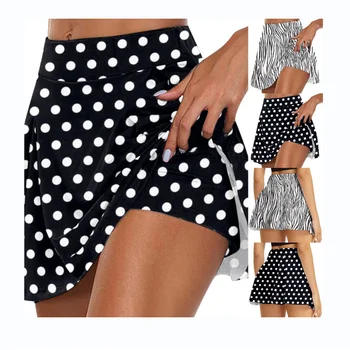 Mini Saias Ruffle Para Mulheres: Um Essencial Versátil Para a Praia e Para Além 8 Women Sport Skort Running Gym Yoga Bottoming Pants Skirt Casual High Waisted Shorts Mini Skirt Print Dress