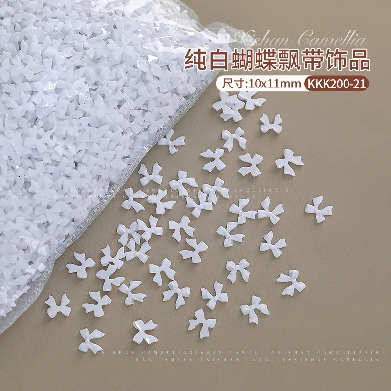 100pcs/Bag White Ribbon Resin Bow Nail Charms Parts 3D Butterfly Nail Art Decoration Accessories for DIY Manicure Korean Design
100pcs/Bag White Ribbon Resin Bow Nail Charms Parts 3D Butterfly Nail Art Decoration Accessories for DIY Manicure Korean Design