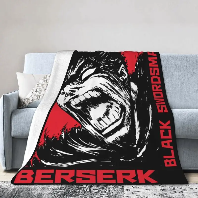 

Furious Gattsu Berserk 3D Printed Blankets Breathable Soft Flannel Sprint Byronic Hero Guts Throw Blanket for Sofa Outdoor Bed 1