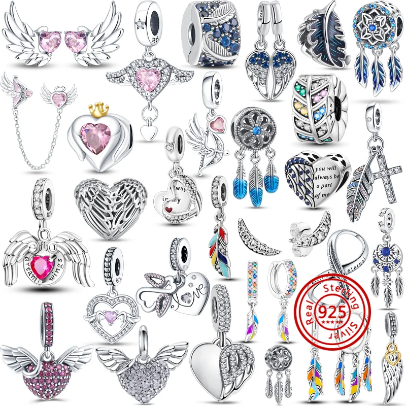 925 Sterling Silver Charms Fit Original Pandora Bracelet Colorful Blue Angel Wings Feather Love Dream Pendant Heart Bead Jewelry
925 Sterling Silver Charms Fit Original Pandora Bracelet Colorful Blue Angel Wings Feather Love Dream Pendant Heart Bead Jewelry