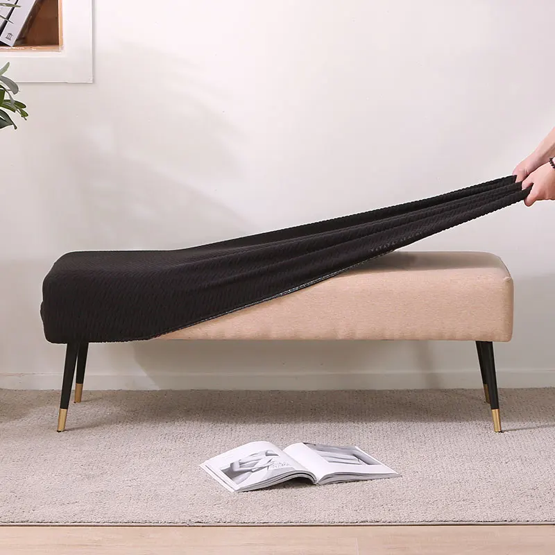Housse de banc élastique en tissu polaire, antidérapante, amovible, lavable, pour siège de maison, salon, chambre à coucher, salle de Piano Housse de banc élastique en tissu polaire, antidérapante, amovible, lavable, pour siège de maison, salon, chambre à coucher, salle de Piano