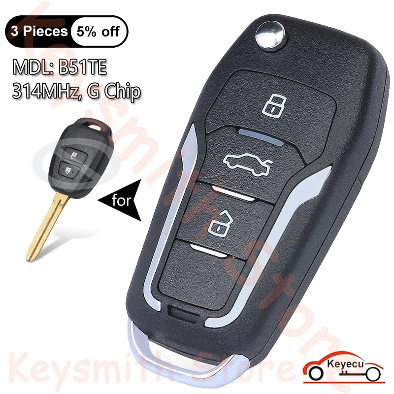 KEYECU 3 кнопки 314 МГц G чип для Toyota Yaris 2012 2013 2014 автоматический обновленный флип-пульт дистанционного управления брелок MDL B51TE 89071-52D70
KEYECU 3 кнопки 314 МГц G чип для Toyota Yaris 2012 2013 2014 автоматический обновленный флип-пульт дистанционного управления брелок MDL B51TE 89071-52D70