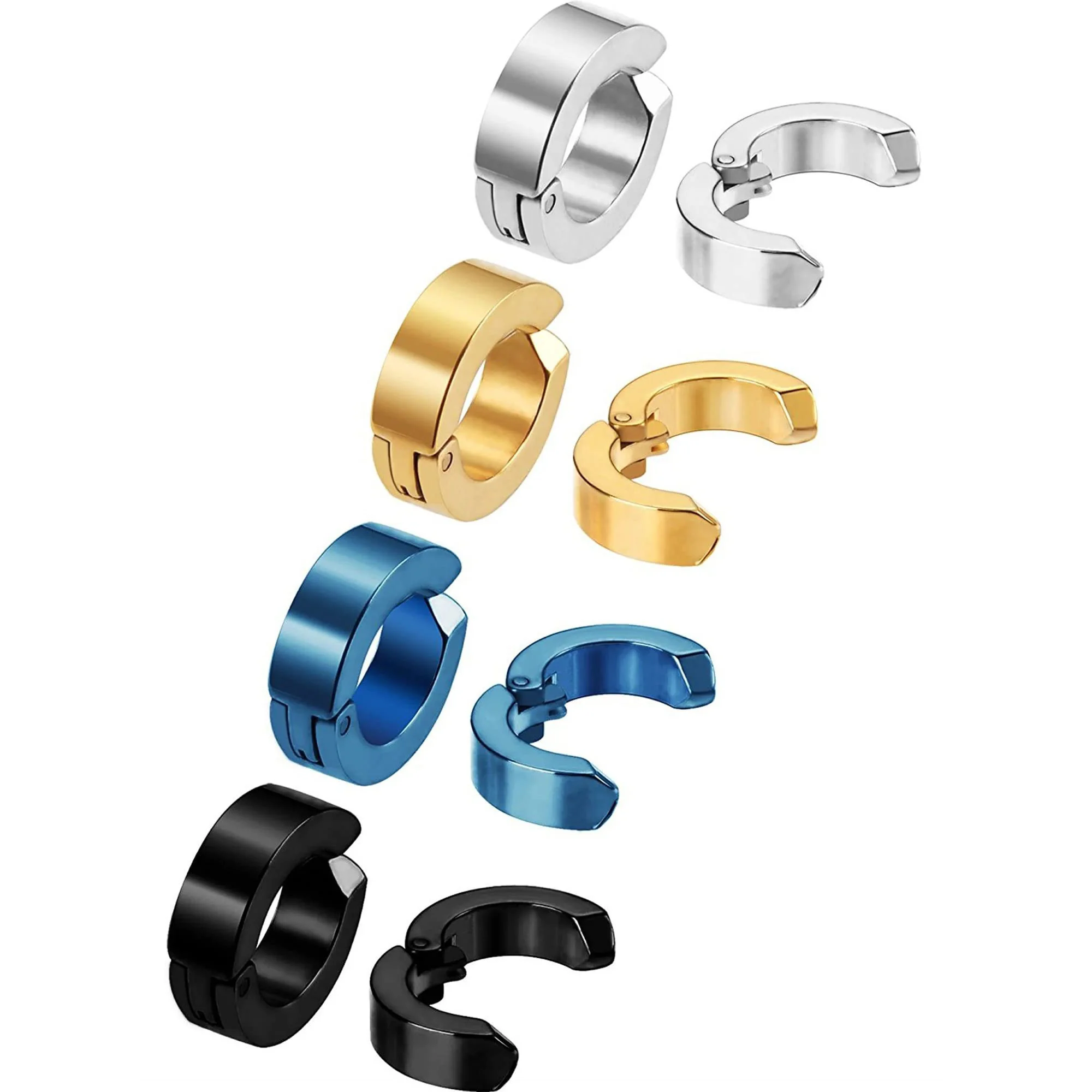 2-8 Pieces Stainless Steel Non-Piercing Earrings Ear Clip Fake Ear Hoops for Men and Women 4 Colors
2-8 Pieces Stainless Steel Non-Piercing Earrings Ear Clip Fake Ear Hoops for Men and Women 4 Colors