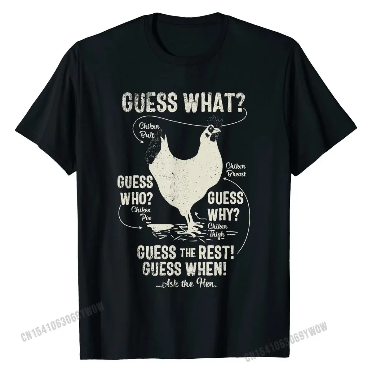 

NEW! chicken butt, gueesss why Chicken Thigh, gueesss who, POO T-Shirt Adult Coupons Normal T Shirt Cotton T Shirt Party