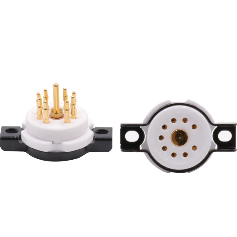 EIZZ gold-plated small 9-pin tube seat ceramic nine-hole 9-pin tube socket 12AX7 12AU7 6922 EL84 ECC83 vacuum tube socket
EIZZ gold-plated small 9-pin tube seat ceramic nine-hole 9-pin tube socket 12AX7 12AU7 6922 EL84 ECC83 vacuum tube socket