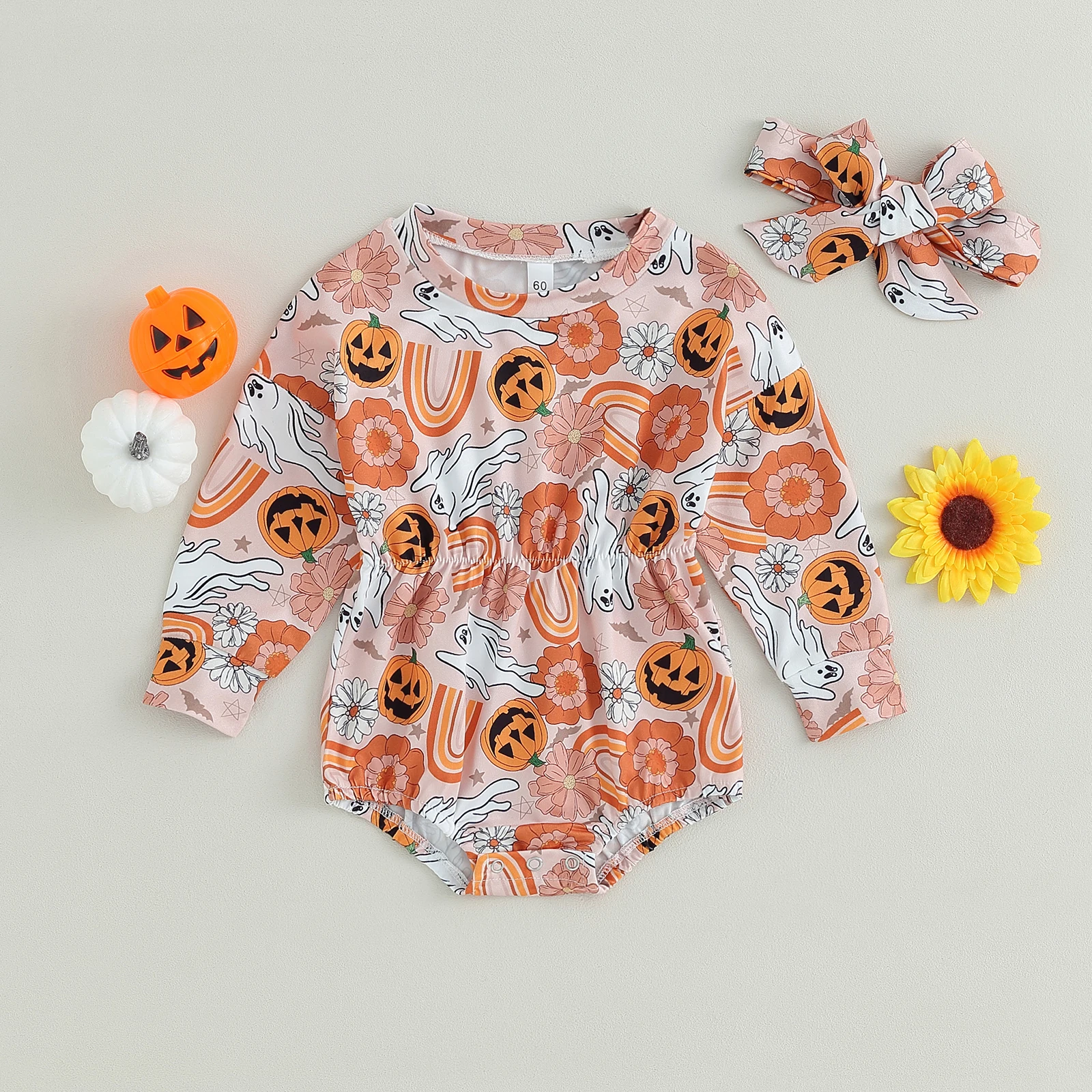 BeQeuewll Baby Girls 2 Piece Outfits Halloween Pumpkin Print Long Sleeves Romper and Headband for Infant Fall Cute Clothes
BeQeuewll Baby Girls 2 Piece Outfits Halloween Pumpkin Print Long Sleeves Romper and Headband for Infant Fall Cute Clothes