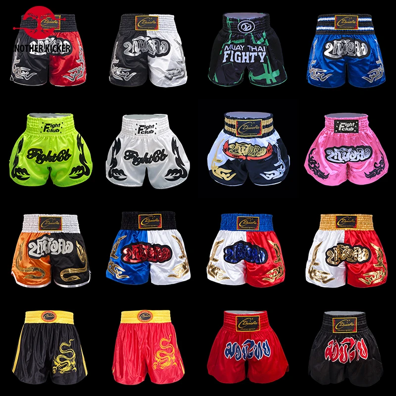 Muay Thai Shorts Embroidery Boxing Shorts Men Women Child Satin Polyester Breathable Cage Fighting Grappling Kickboxing Pants
Muay Thai Shorts Embroidery Boxing Shorts Men Women Child Satin Polyester Breathable Cage Fighting Grappling Kickboxing Pants