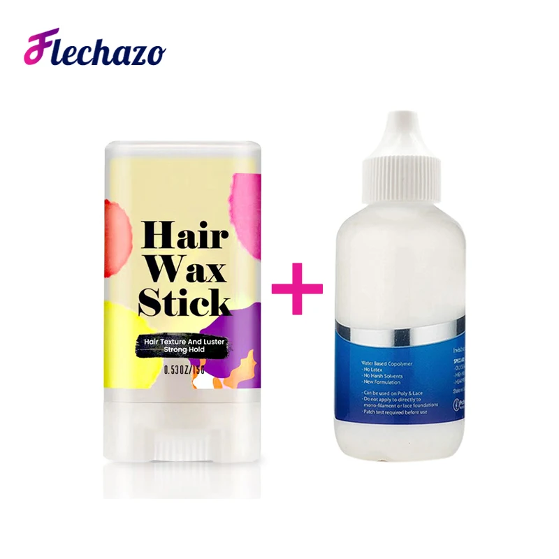 

2Pcs/Kit Hair Replacement Adhesive 1.3Oz And Hair Wax Stick 15G Invisible Wig Bonding Glue Waterproof Strong Hold Lace Wig Glue