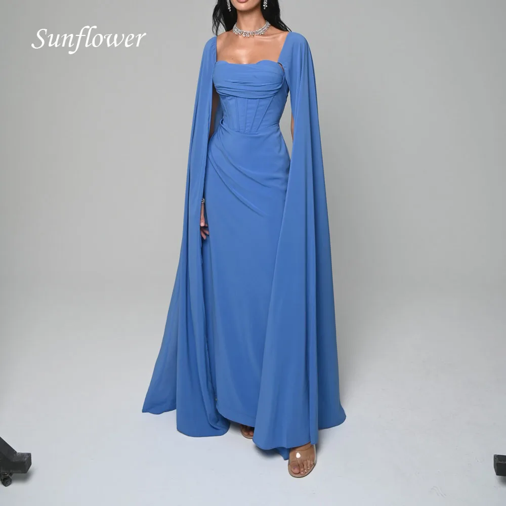 Sunflower Square Collar Prom Gowns Mermaid Long Sleeve Evening Dress Slim Chiffon Ankle-Length Party Dress 2023 High-end Custom
Sunflower Square Collar Prom Gowns Mermaid Long Sleeve Evening Dress Slim Chiffon Ankle-Length Party Dress 2023 High-end Custom