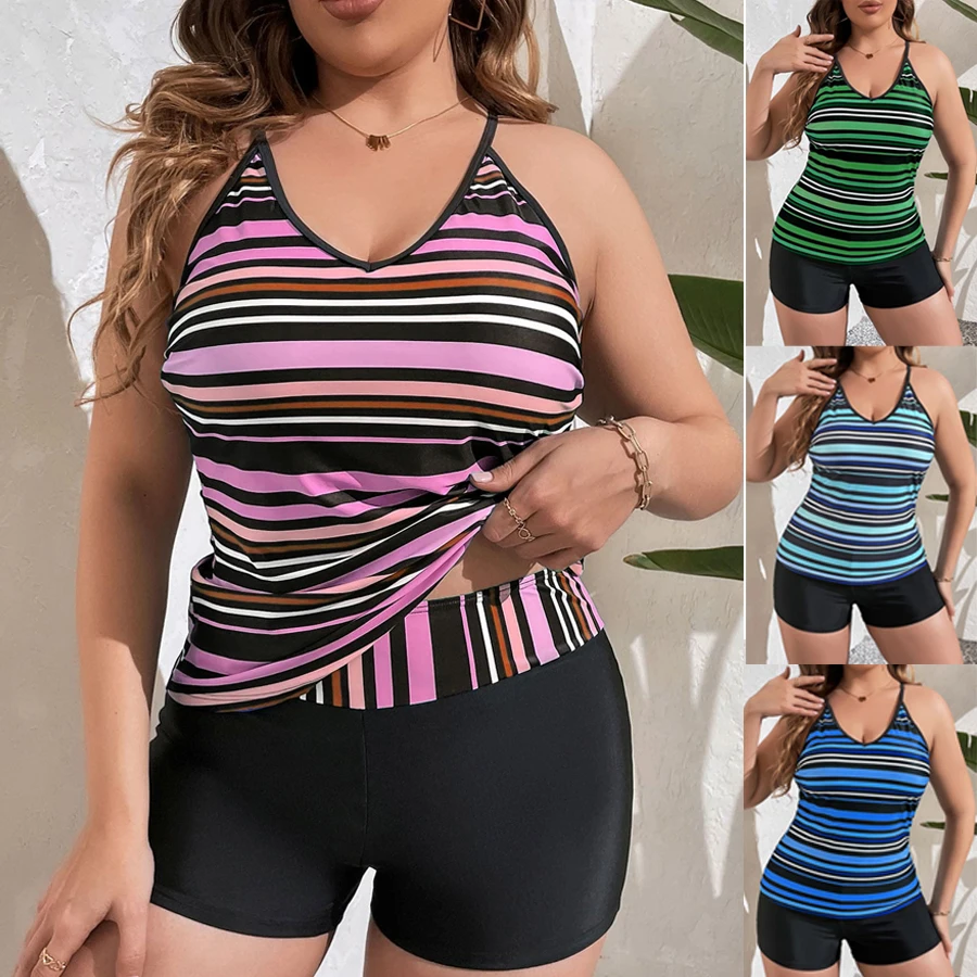 Tankini Plus Size Women Swimsuit 2023 New Padded Printed Strip Swimming Suit For Women Bathing Suit Swimwear With Shorts
Tankini Plus Size Women Swimsuit 2023 New Padded Printed Strip Swimming Suit For Women Bathing Suit Swimwear With Shorts