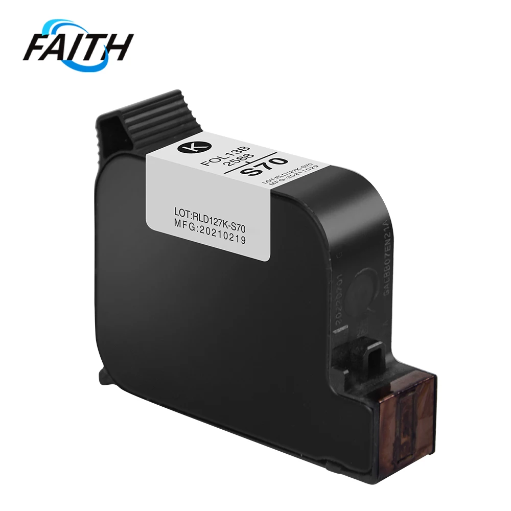 

Faith Cartridge 25.4mm Quick-drying Solvent 72 ML Handheld Online Inkjet impresora Printer Ink Supplies for Packaging Industry