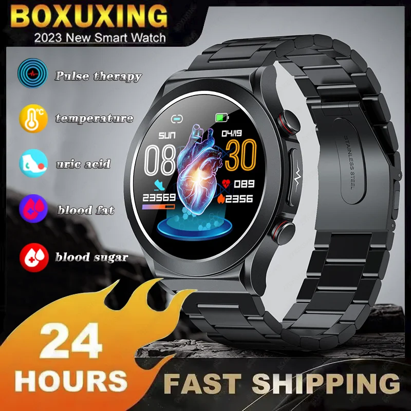 Medical Grade Smart Watch Blood Sugar Blood Lipid Uric Acid ECG+PPG Watch Body Temperature Pulse therapy Health Smartwatch 2023
Medical Grade Smart Watch Blood Sugar Blood Lipid Uric Acid ECG+PPG Watch Body Temperature Pulse therapy Health Smartwatch 2023