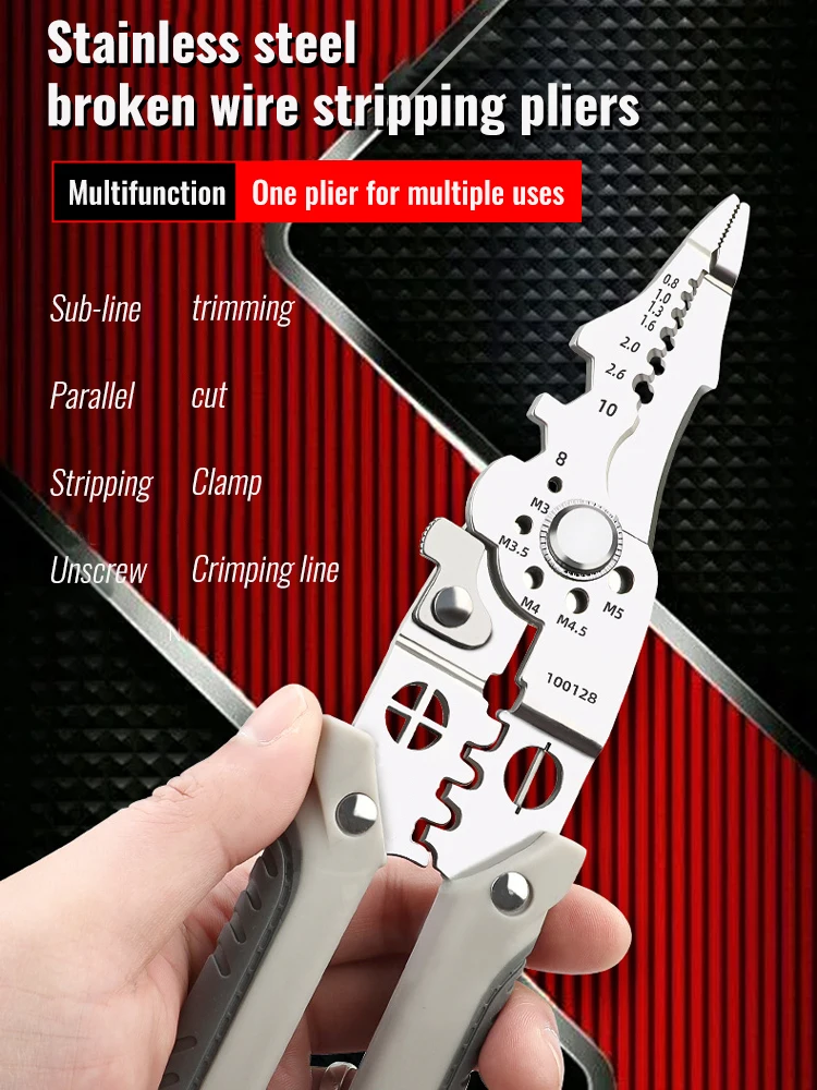 

Crimper Cable Cutter Adjustable Automatic Wire Stripper Multifunctional Stripping Crimping Pliers Terminal Hand Tool