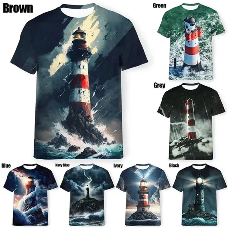 Men T Shirts 3d Print Lighthouse Graphic T Shirts For Men Personality Graphic Tee Tops Casual Short-sleeve Streetwear Tshirt
Men T Shirts 3d Print Lighthouse Graphic T Shirts For Men Personality Graphic Tee Tops Casual Short-sleeve Streetwear Tshirt