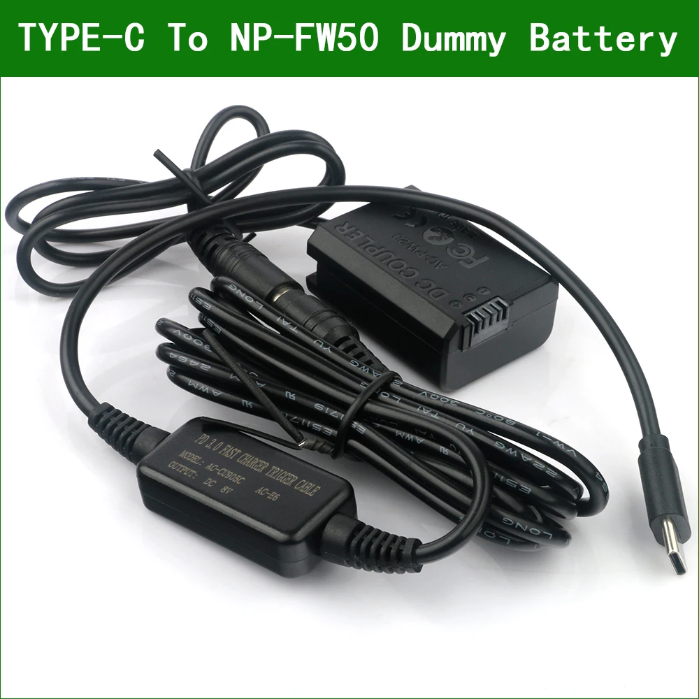 AC-PW20 USB Type-C NP-FW50 Dummy Battery Power Adapter DC coupler For Sony DSC-RX10M3 RX10 RX10II RX10III RX10IV ILCE-7S
AC-PW20 USB Type-C NP-FW50 Dummy Battery Power Adapter DC coupler For Sony DSC-RX10M3 RX10 RX10II RX10III RX10IV ILCE-7S