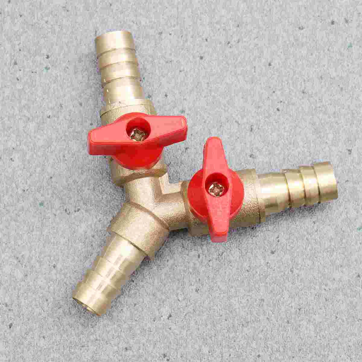 

3 Way Shut Off YShaped 3 Way Union Intersection Brass Shut Off Fitting ( Copper 10mm Golden Red )